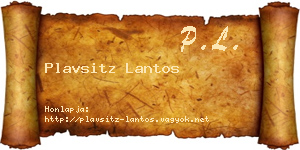 Plavsitz Lantos névjegykártya